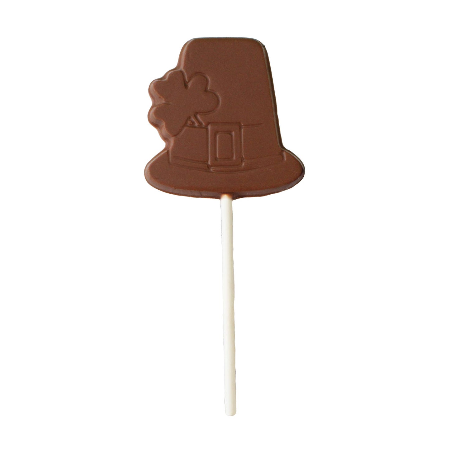 Chocolate Hat with Shamrock Pop: Milk Chocolate