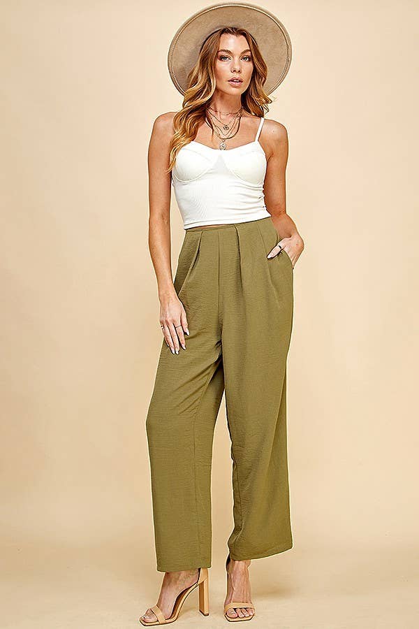 PLUS STRAIGHT LEG ANKLE LENGTH TEXTURE LONG PANTS: Black / 2X