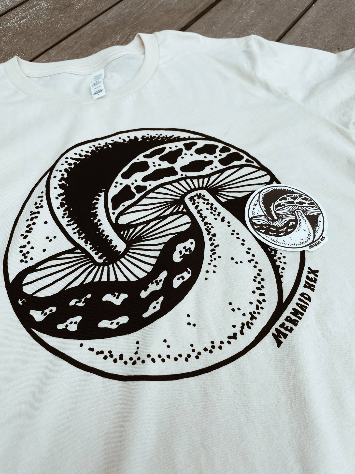 Mushroom Yin Yang Tee: Large
