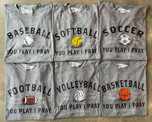 All Sports Gameday Tee | Sports Mom Shirt: Grey / Medium / Volleyball
