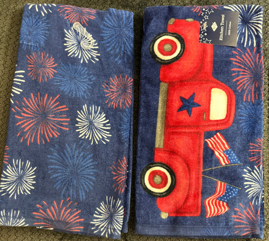 Patriotic Truck kitchen towel- $10 or 3/$25 (mix and match)