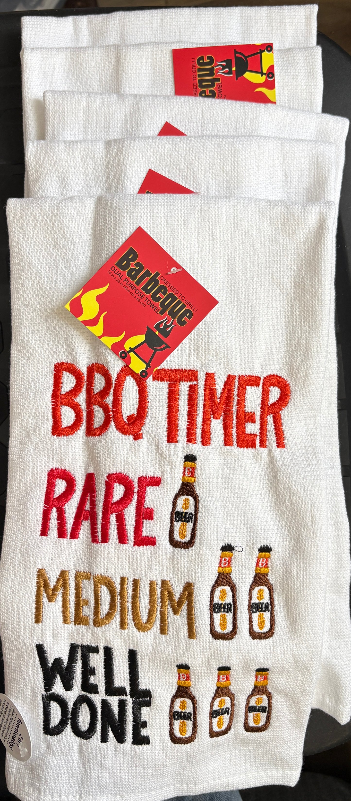Updated- BBQ Timer Kitchen Towel- $6 or 10/$50 (Mix & Match)