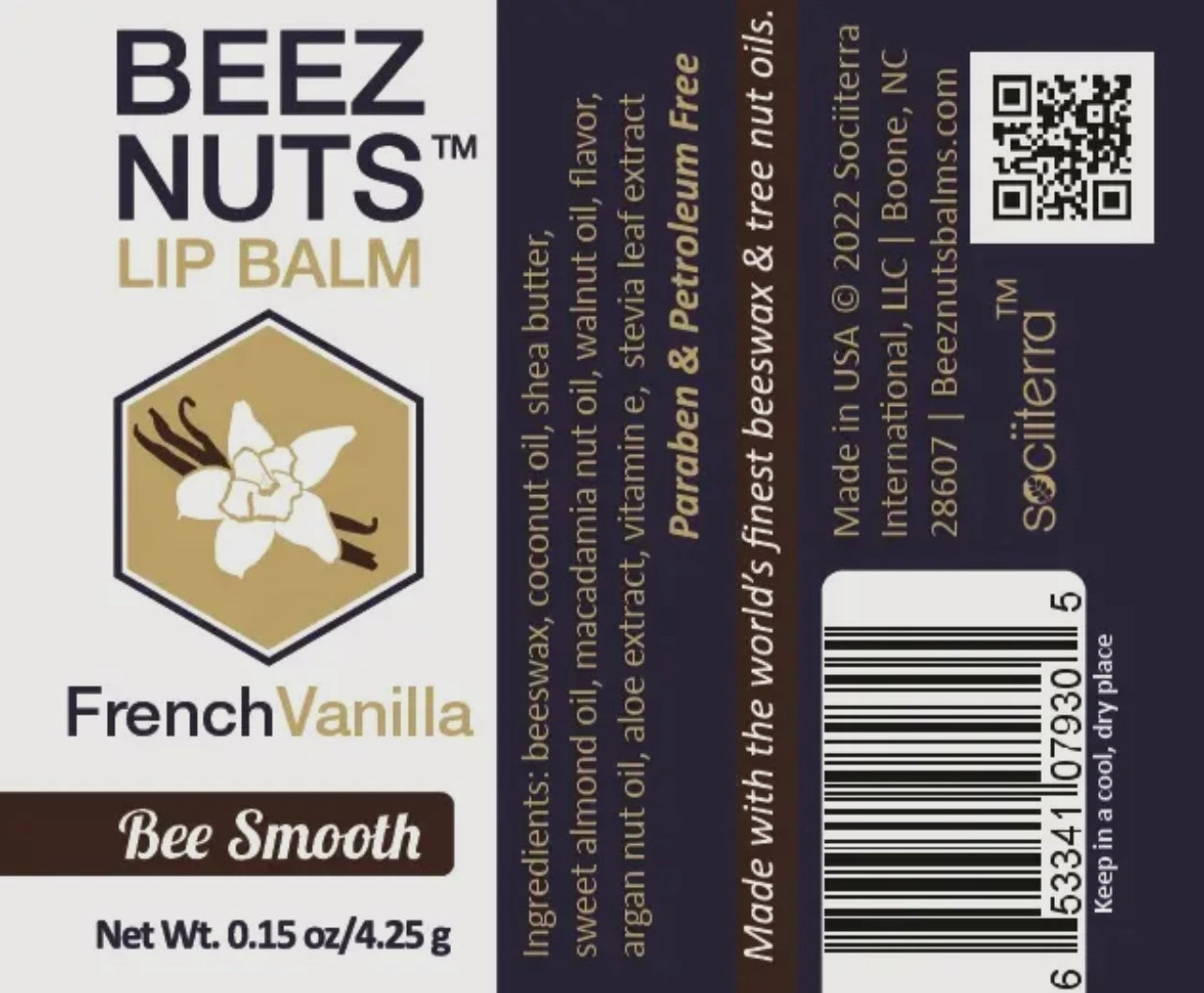Beez Nuts Lip Balm- French Vanilla