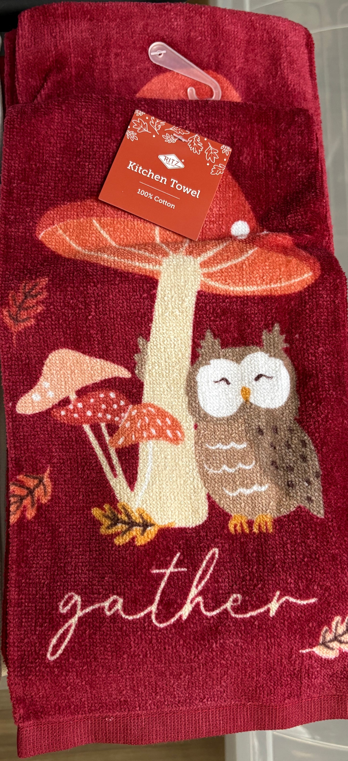 Updated- Gather Mushroom/ Owl kitchen towel- $6 or 10/$50 (Mix & Match)