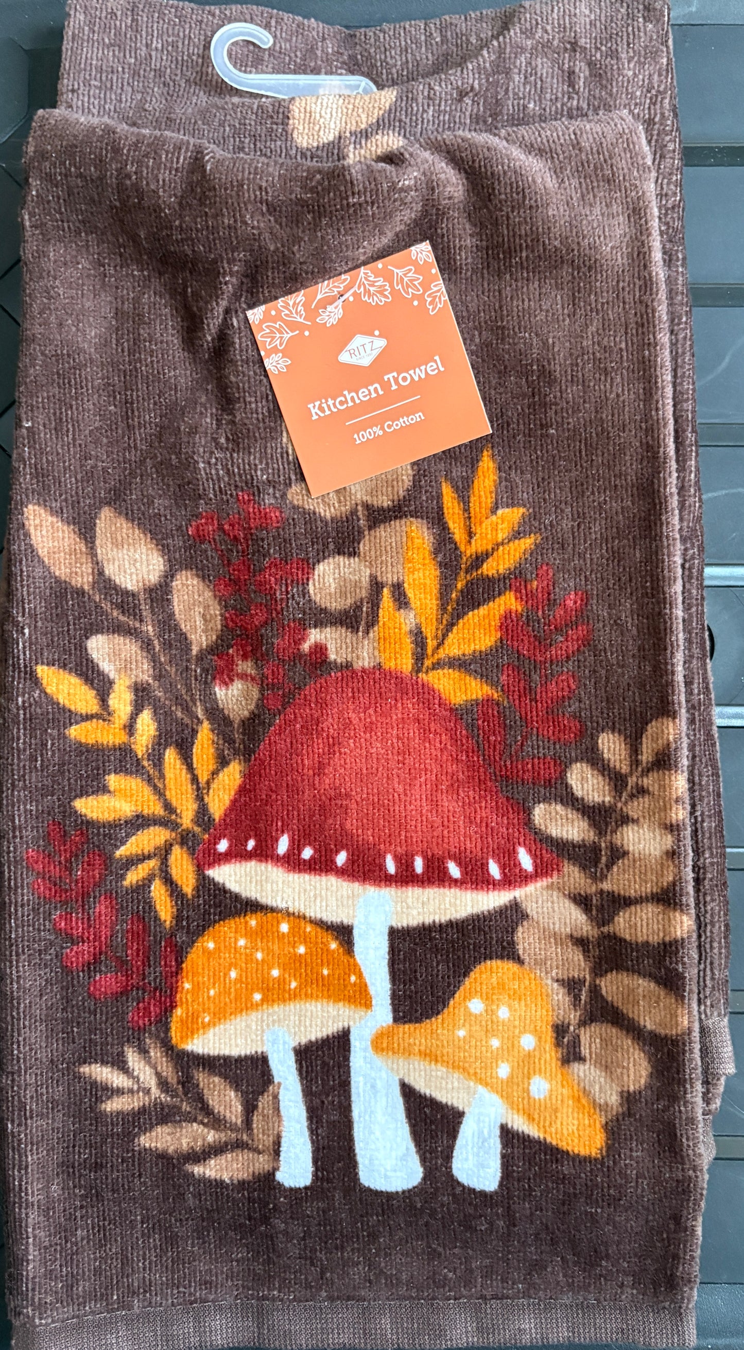 Updated- Mushrooms (Brown) Kitchen Towel- $6 or 10/$50 (Mix & Match)