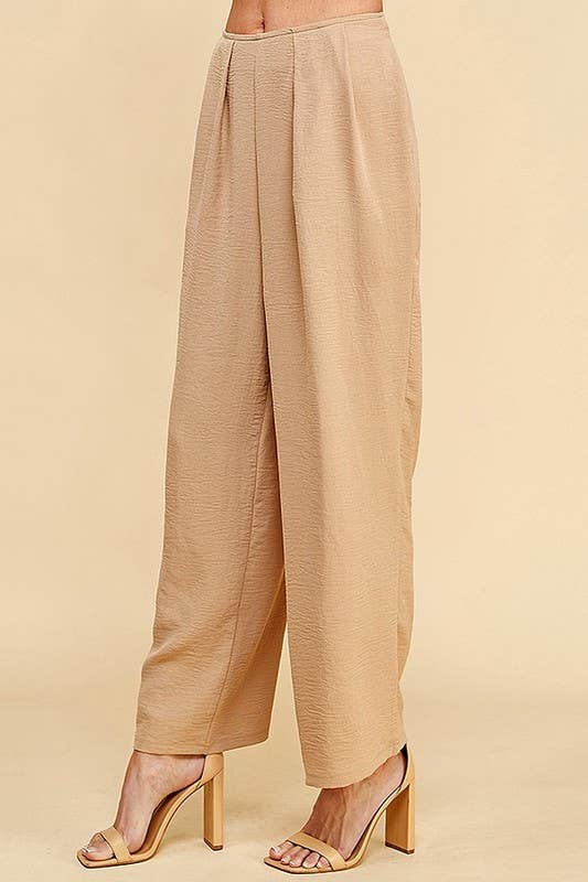 WOMEN STRAIGHT LEG ANKLE LENGTH TEXTURE LONG PANTS: Black / S