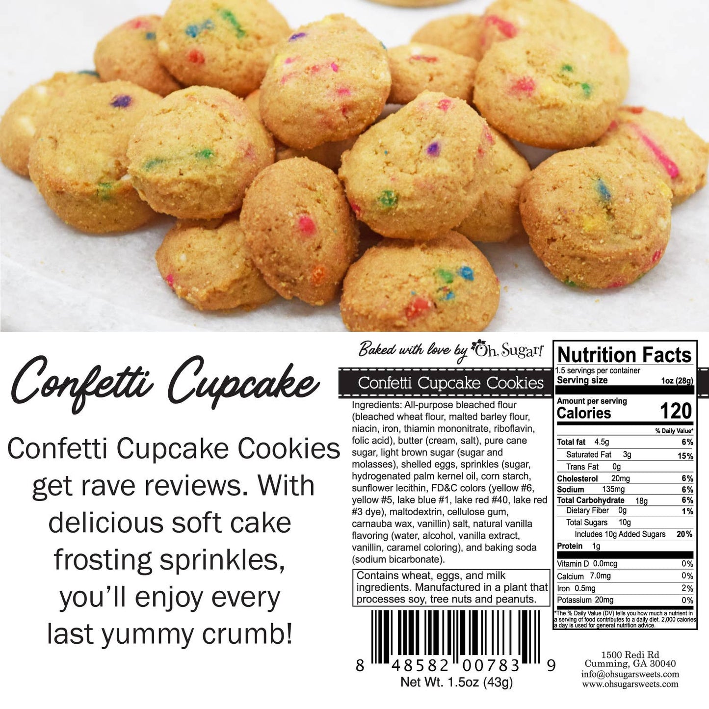 Cookies - Christmas Holiday Confetti Ginger Snaps- Gingerbread Man- 5 oz Boxes