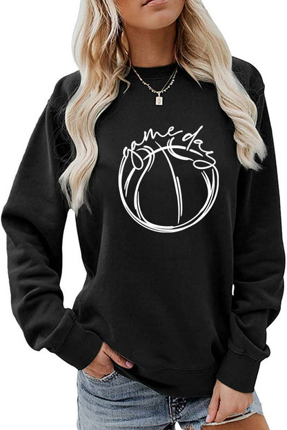WOMEN GAME DAY PRINTING PULLOVER TEE T SHIRTS: White / (M)