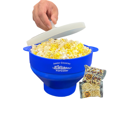 Silicone Microwave Popper: Blue