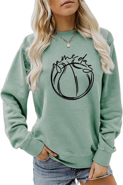 WOMEN GAME DAY PRINTING PULLOVER TEE T SHIRTS: White / (M)