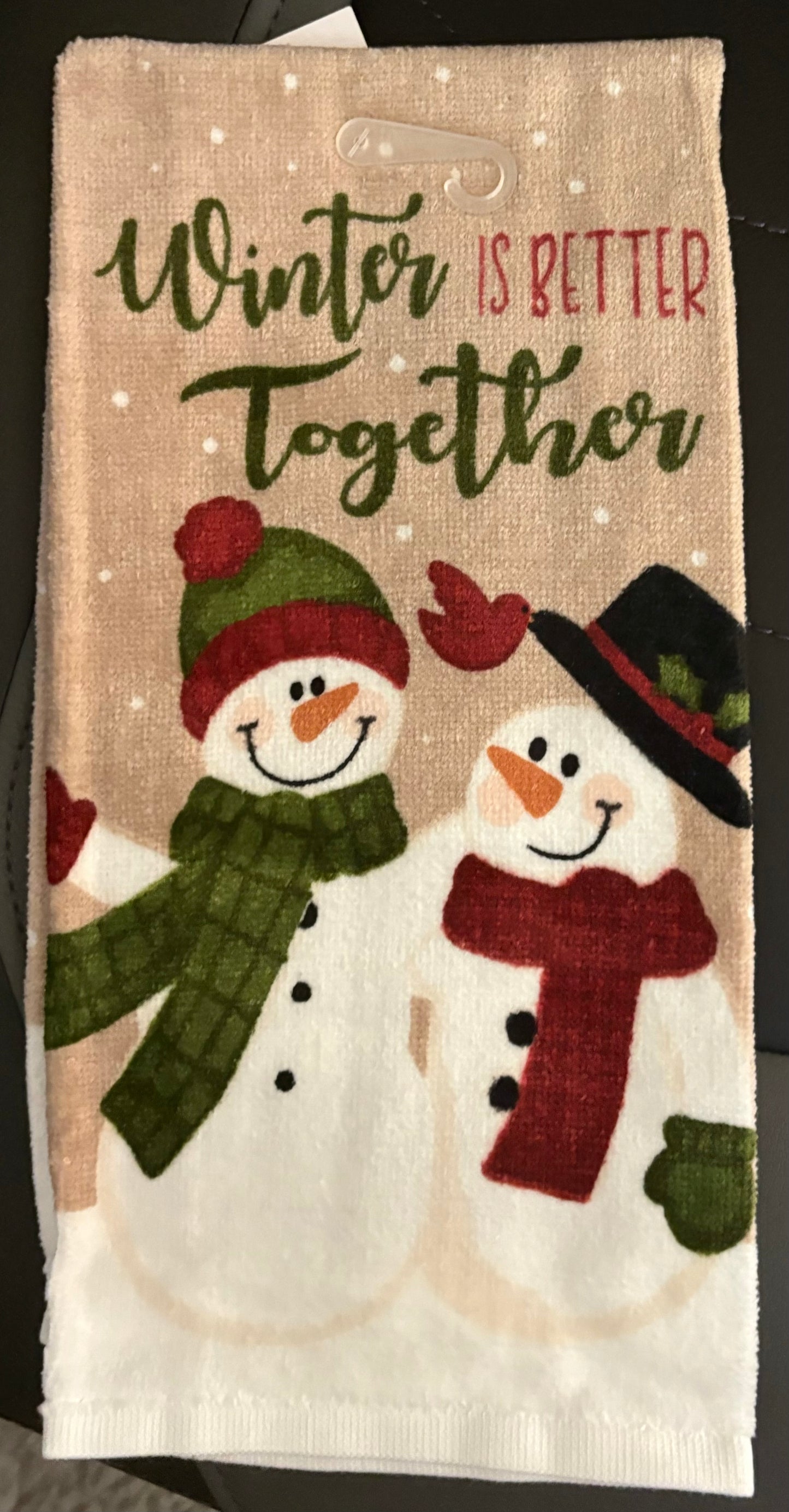 Snowman Couple Kitchen Towel