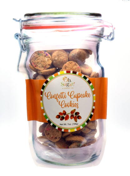 Oh Sugar, Fall Assorted Cookie Flavors Mason Jar Pouches- Confetti Cupcake