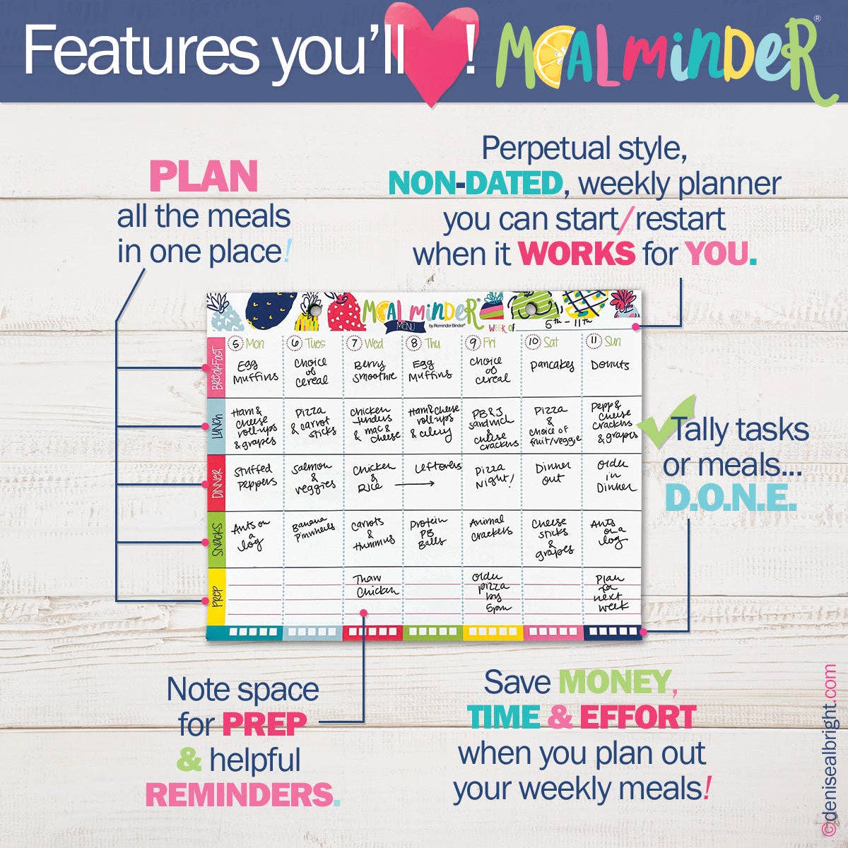 52-Week Meal Minder® Weekly Menu Planner Pad |