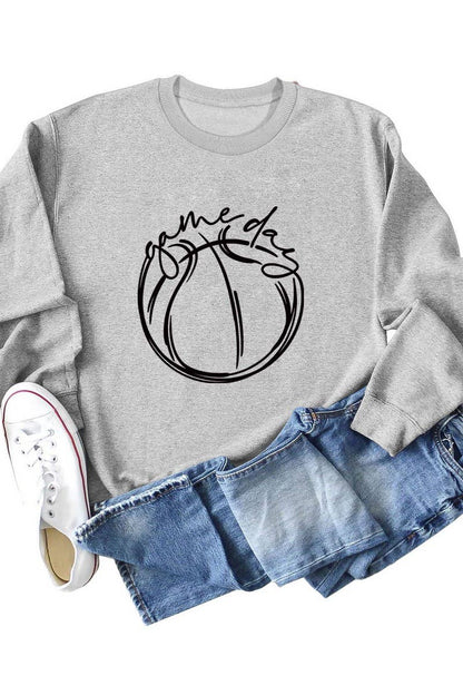WOMEN GAME DAY PRINTING PULLOVER TEE T SHIRTS: White / (M)