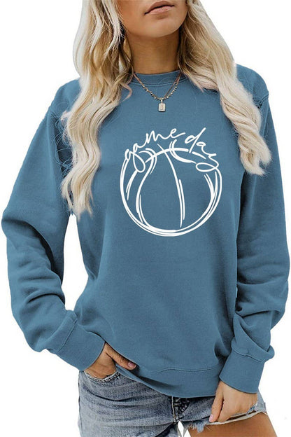 WOMEN GAME DAY PRINTING PULLOVER TEE T SHIRTS: White / (M)