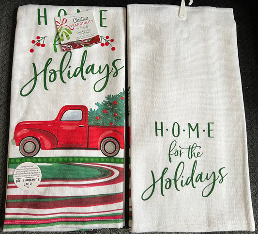 Home for the Holidays kitchen towel- $10 or 3/$25 (mix and match)