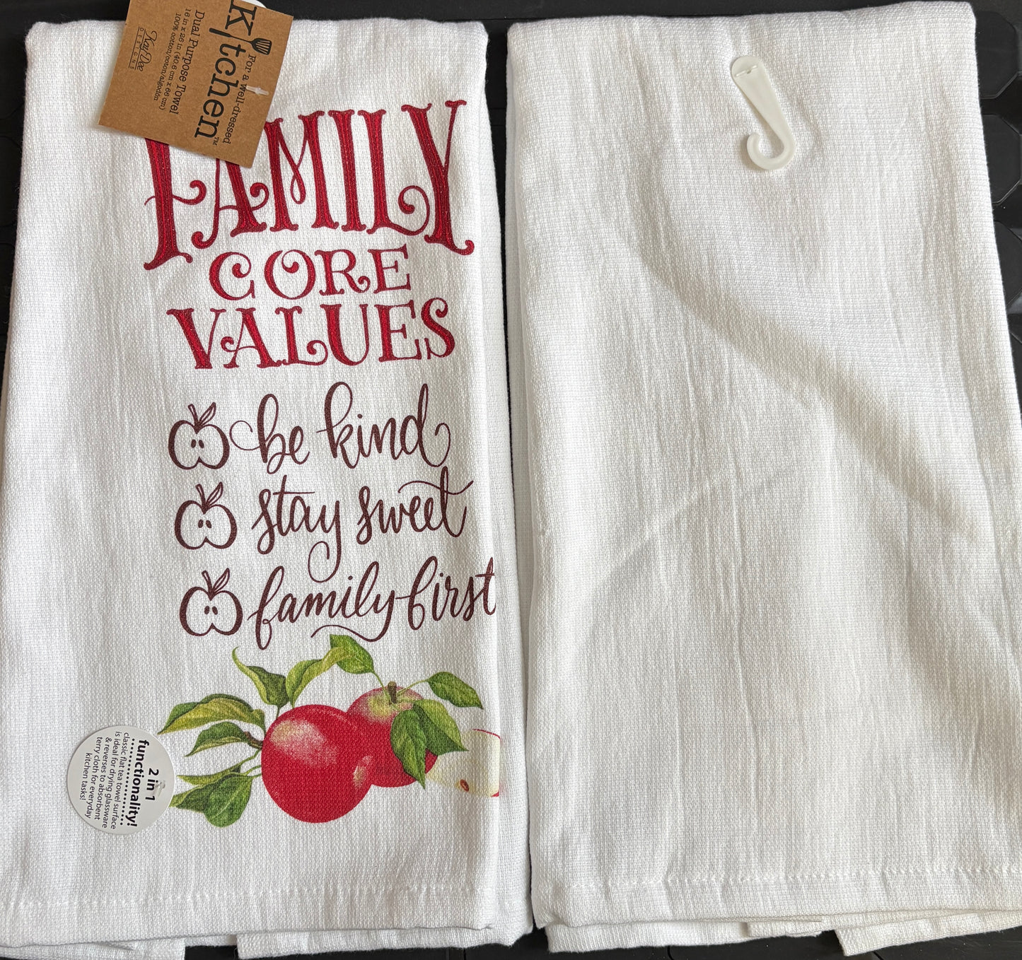 Updated- Family Core Values Apples Kitchen Towel- $6 or 10/$50 (Mix & Match)