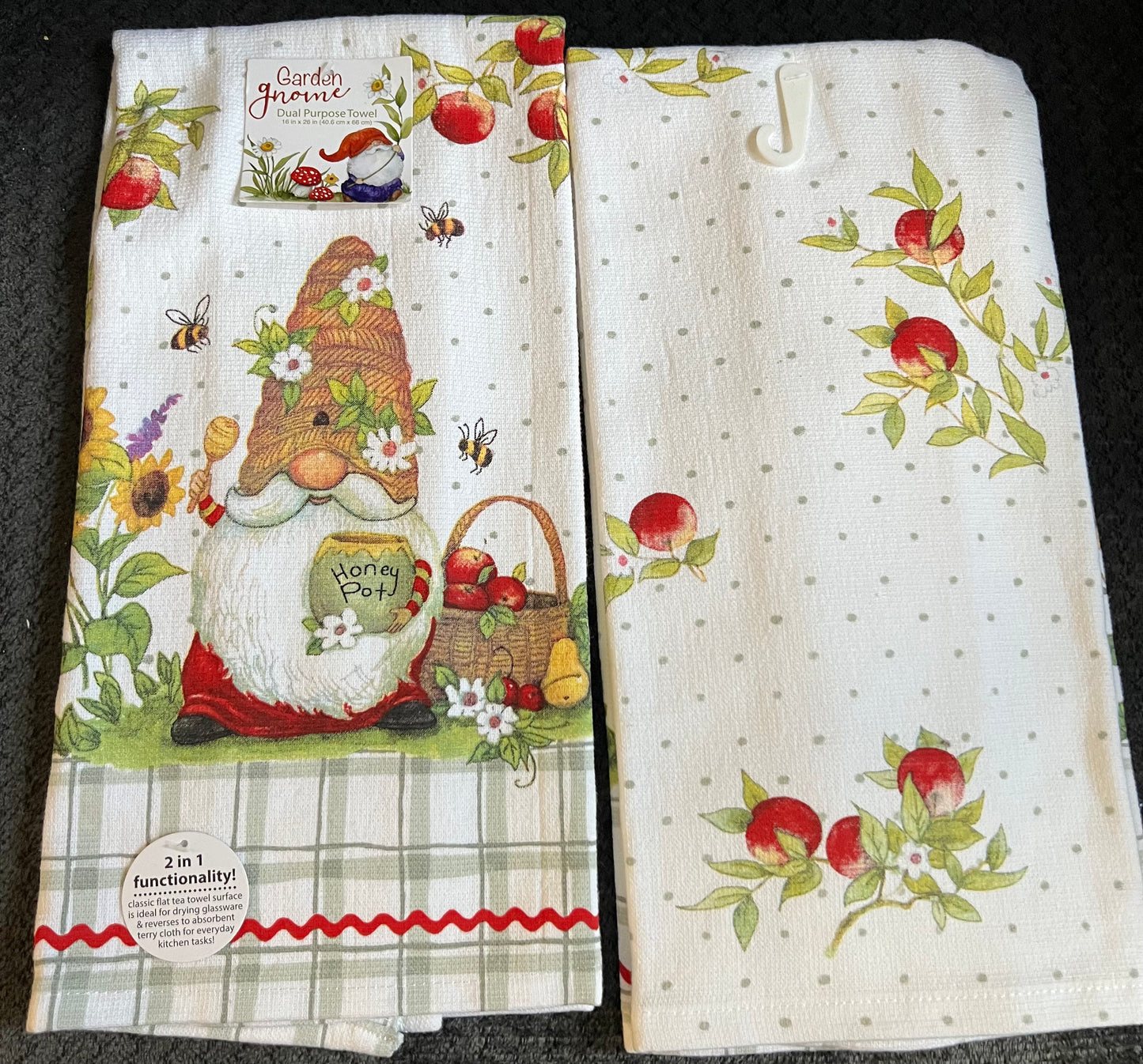 Honey Pot Gnome kitchen towel- $10 or 3/$25