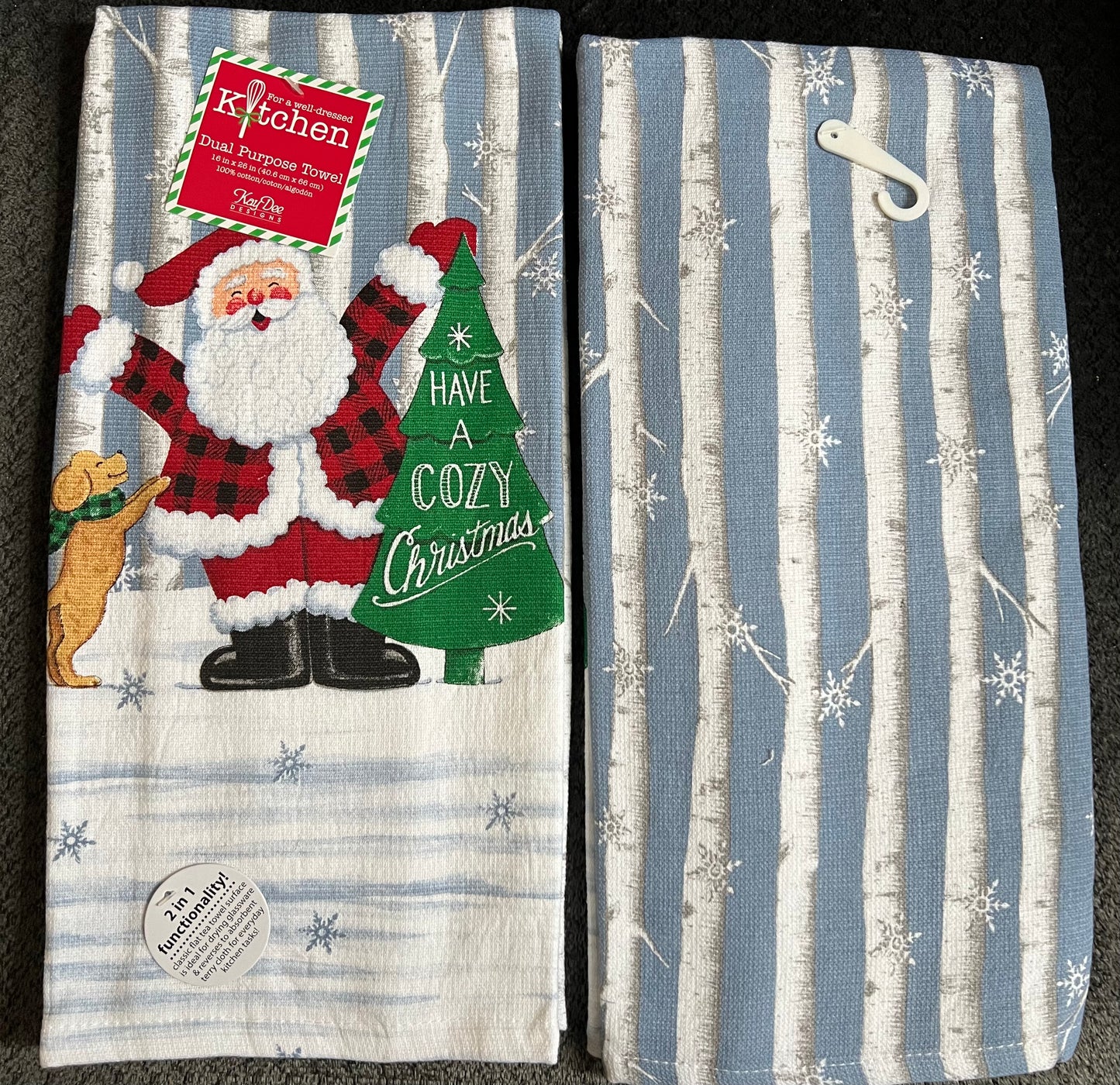 Santa Cozy Christmas kitchen towel- $10 or 3/$25 (mix and match)