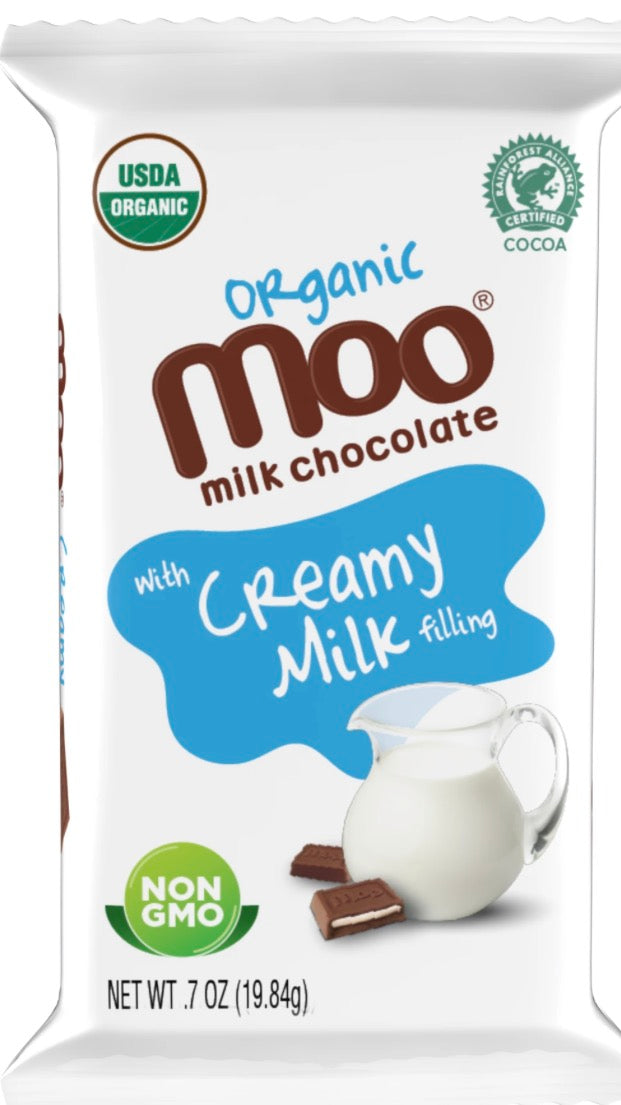 Organic Creamy Milk & Milk Chocolate Mini Bars, 0.7 oz