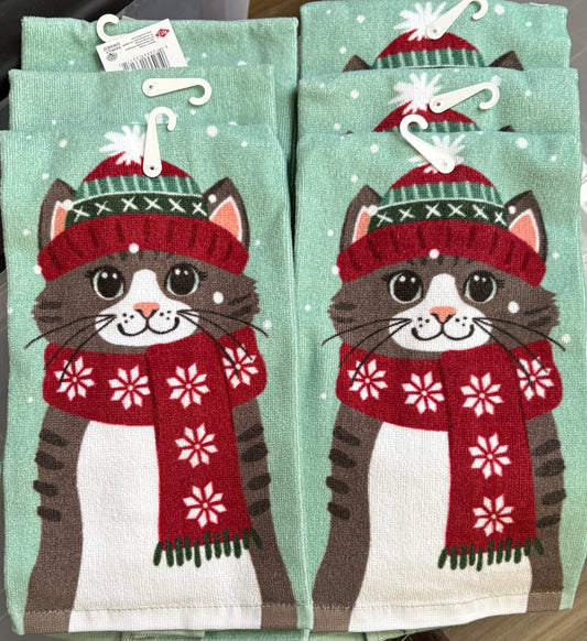 Updated- Winter Kitty Kitchen Towel - $6 or 10/$50 (Mix & Match)