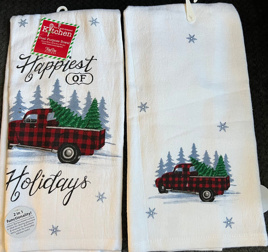 Happiest of Holidays kitchen towel- $10 or 3/$25 (mix and match)