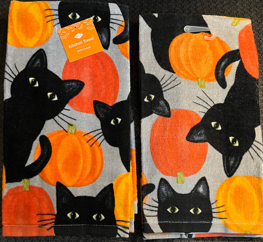 Black Cat & Pumpkins- $10 or 3/$25 (mix and match)