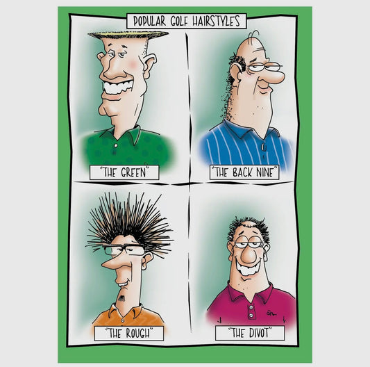 Funny Birthday Card- Golf Hairstyles