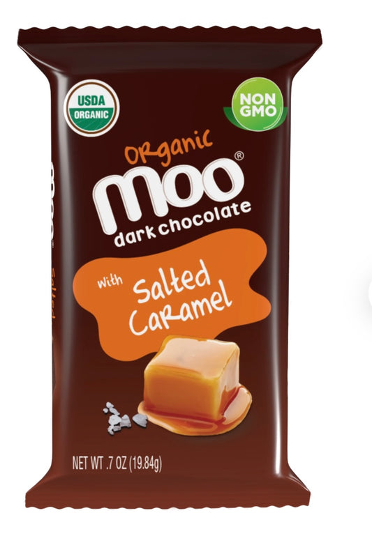 Organic Dark Chocolate Salted Caramel Mini Bars, 0.7 oz
