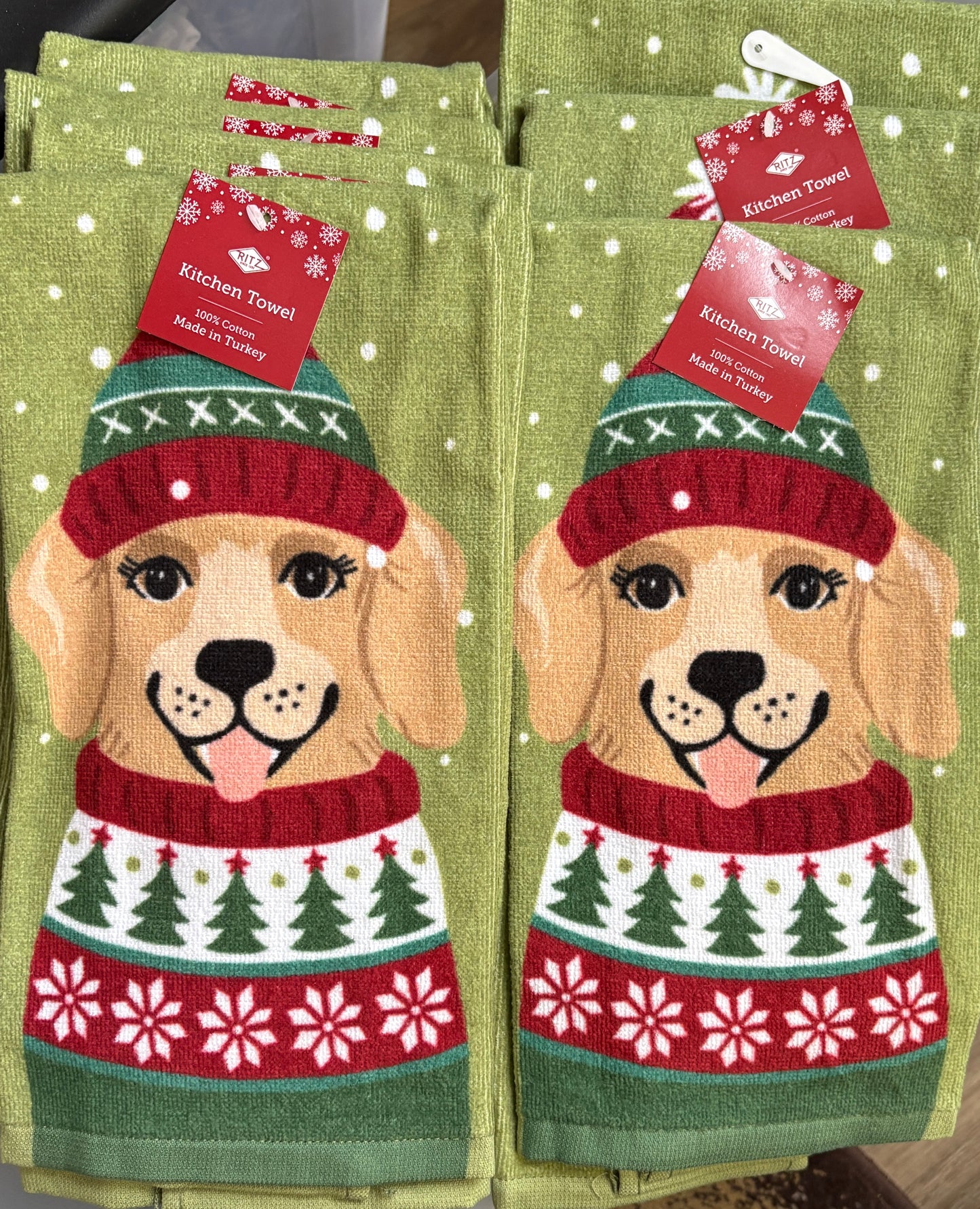 Updated- Winter Dog Kitchen Towel - $6 or 10/$50 (Mix & Match)