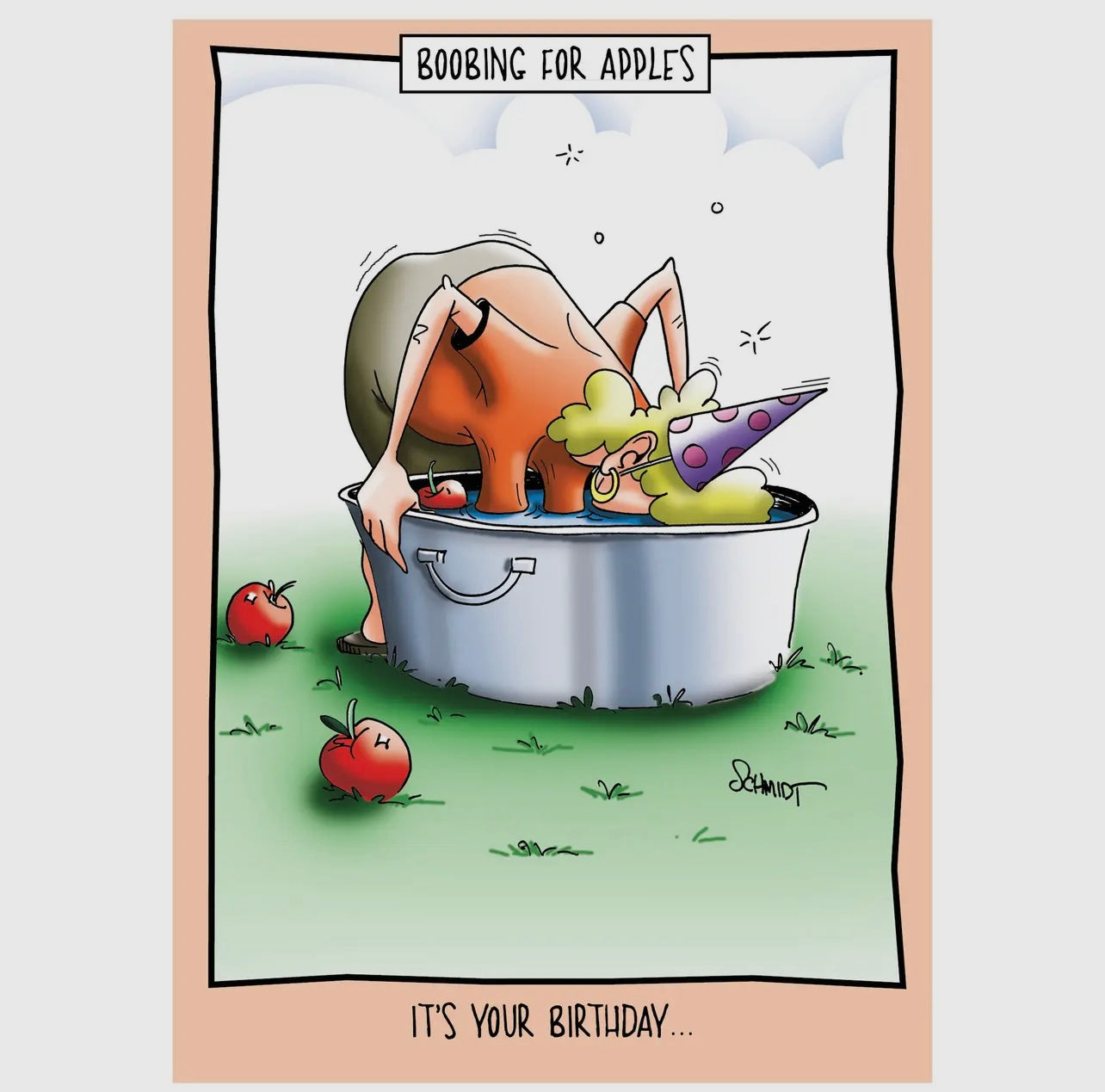 Funny Birthday Card- Boobing For Apples