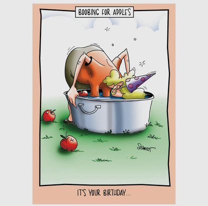 Funny Birthday Card- Boobing For Apples