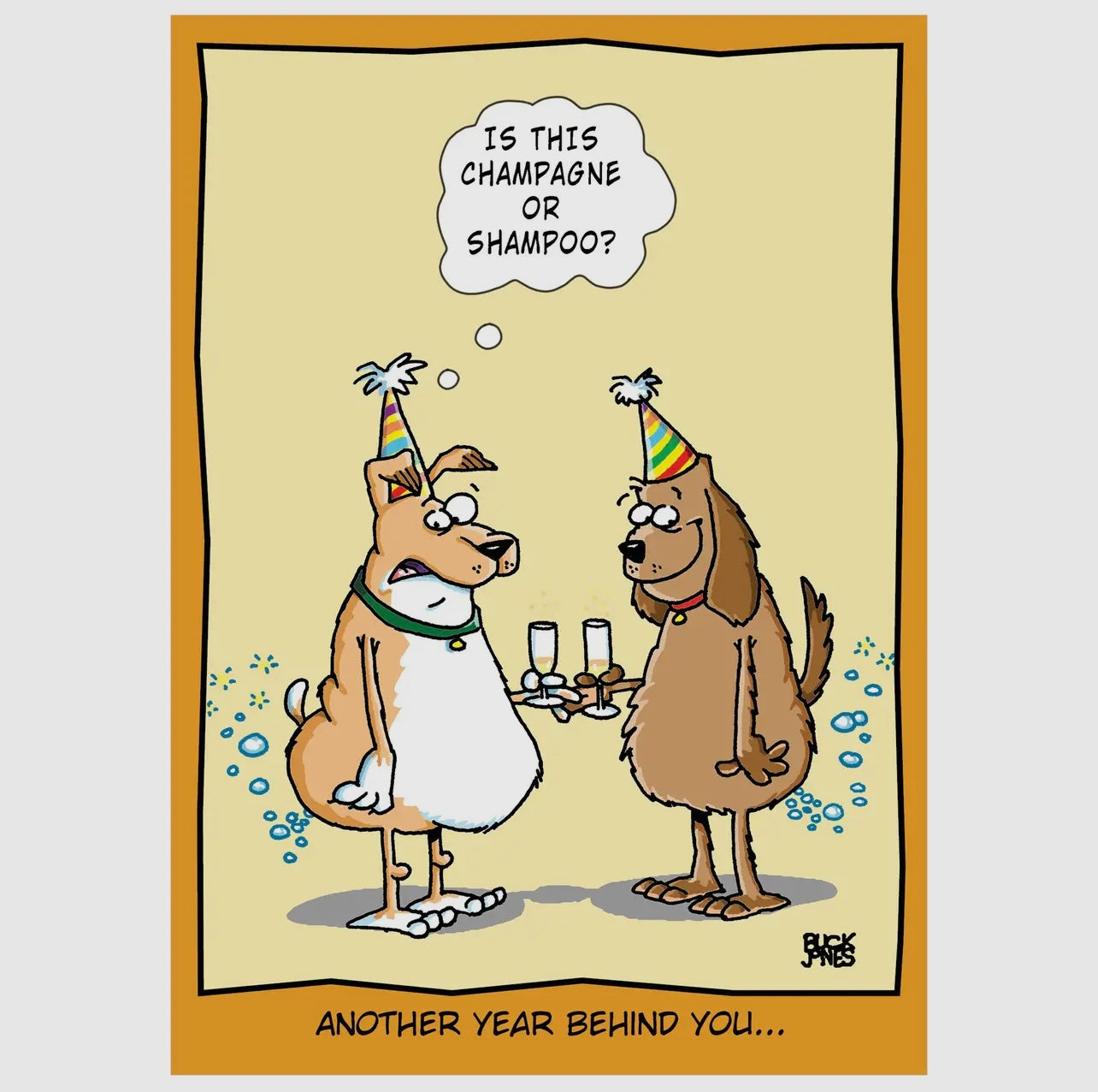 Funny Birthday Card- Dog Bubbles