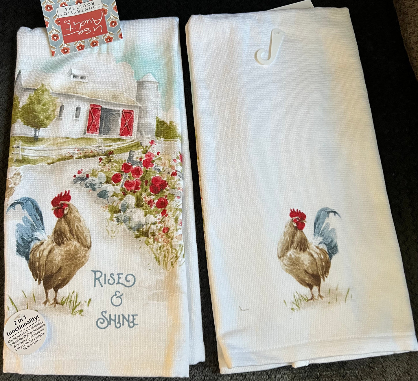 Rise and Shine Rooster kitchen towel -$10 or 3/$25 (mix and match)