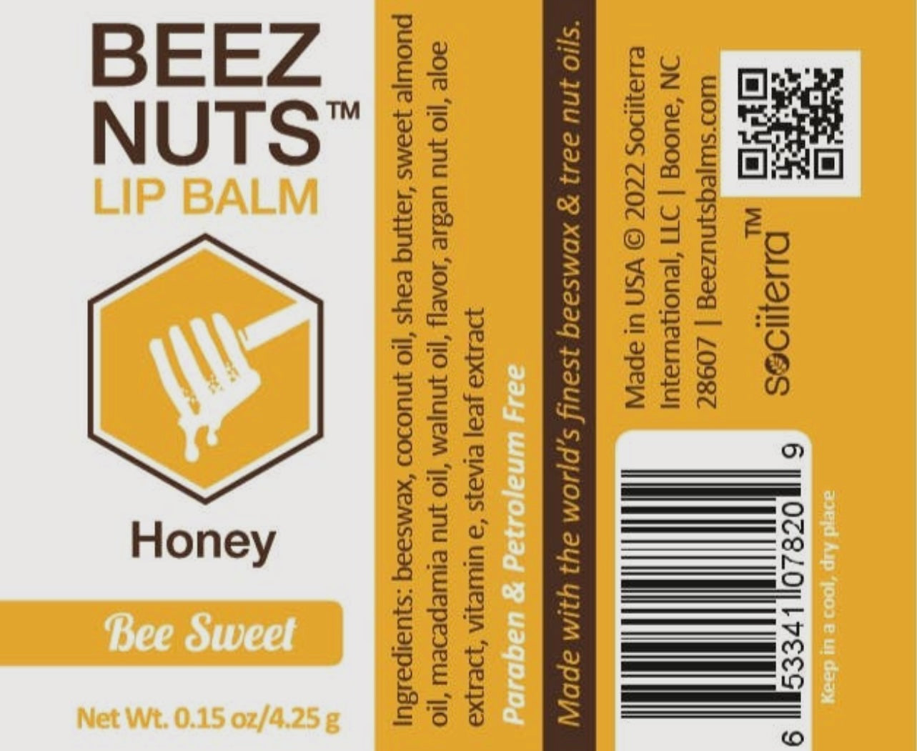 Beez Nuts Lip Balm- Honey