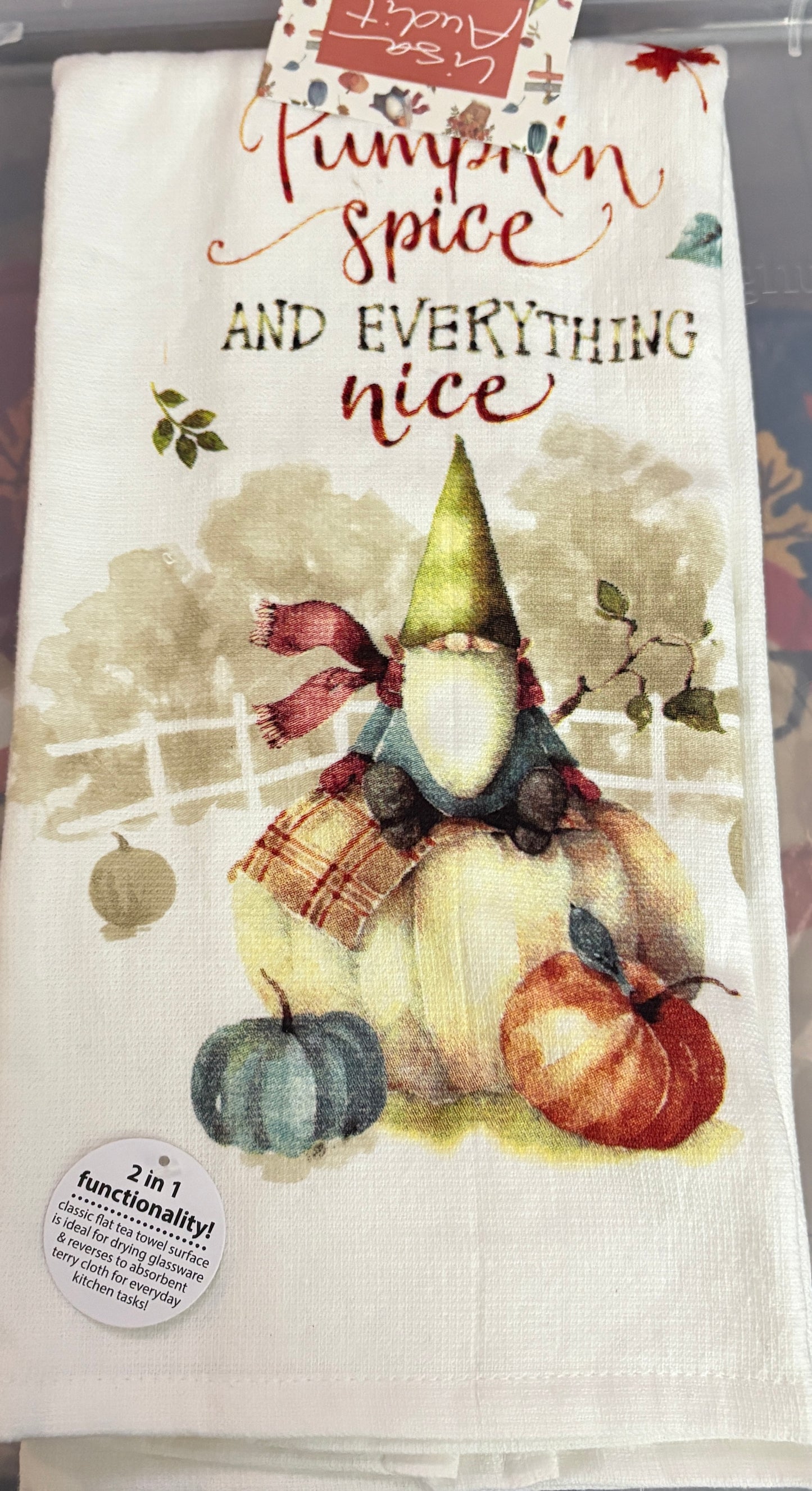 Updated- Pumpkin Spice Gnome Kitchen Towel- $6 or 10/$50 (Mix & Match)