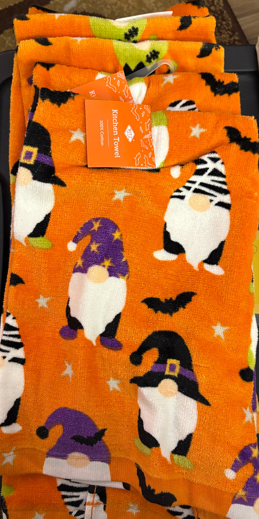 Updated- Halloween Gnomes Kitchen Towel- $6 or 10/$50 (Mix & Match)