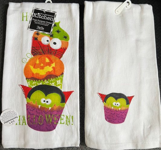 Halloween Cupcakes kitchen towel- $10 or 3/$25 (mix and match)