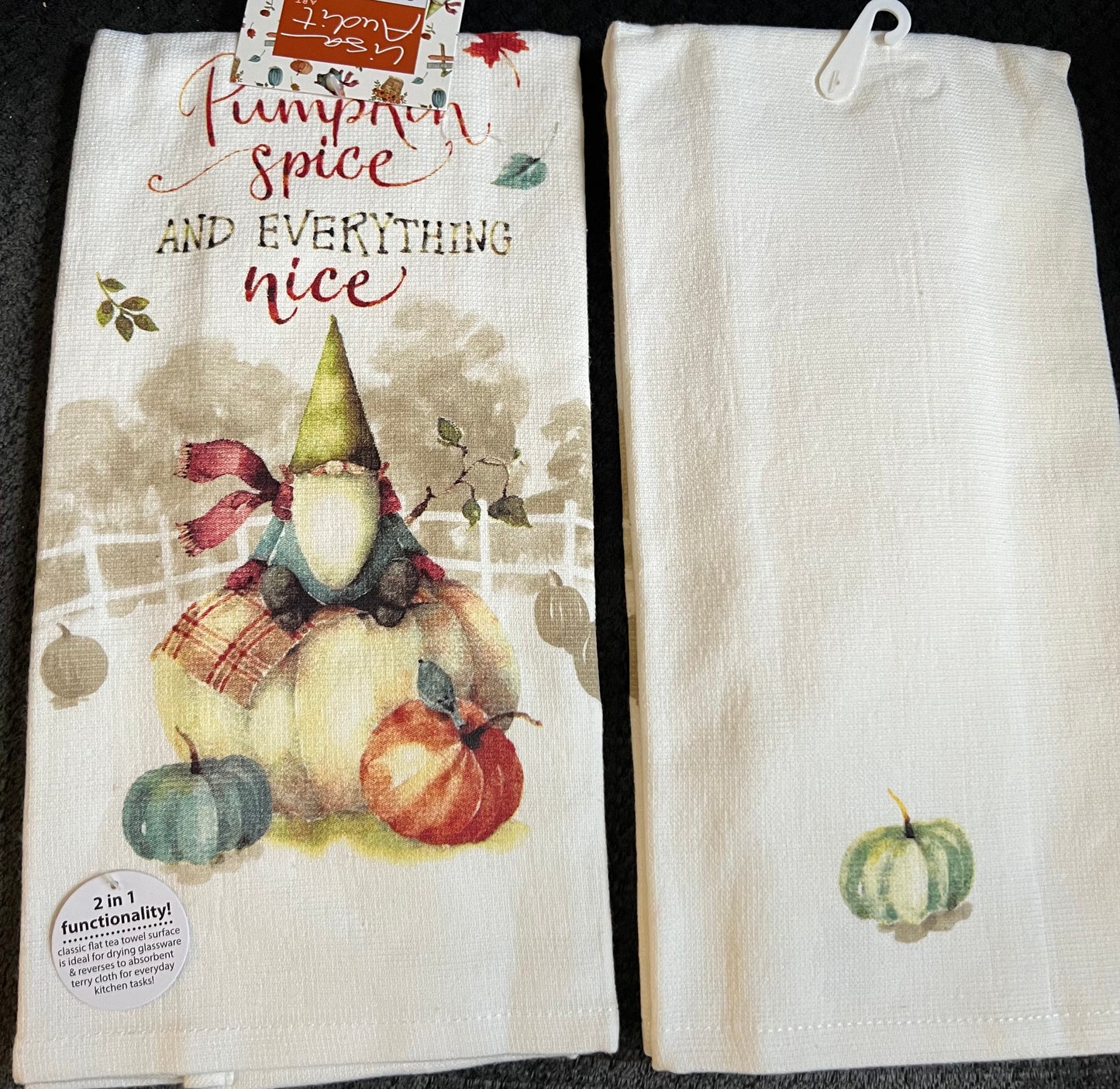 Pumpkin Spice Gnome kitchen towel- $10 or 3/$25 (mix and match)