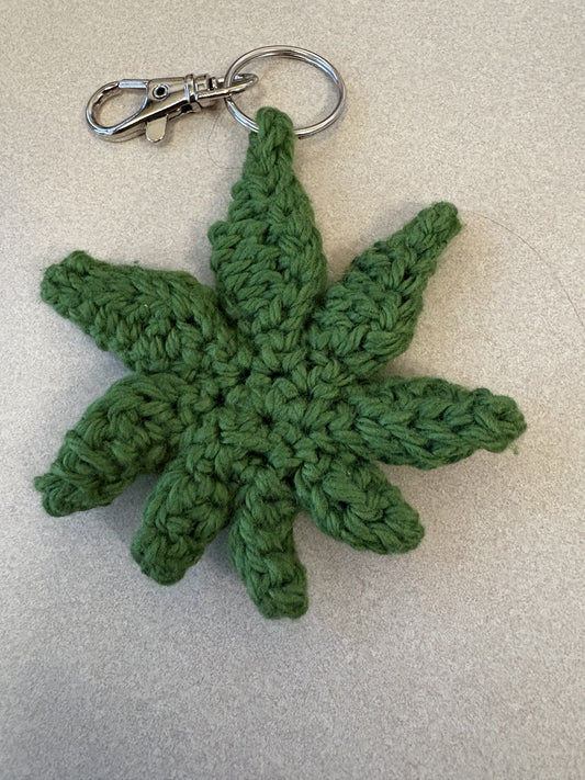 Marijuana leaf keychain