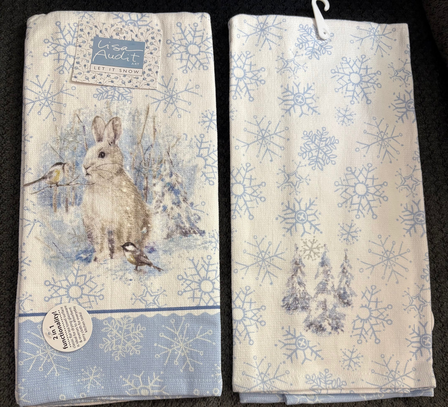 Snow Bunny Kitchen Towel- $10 or 3/$25 (mix and match)