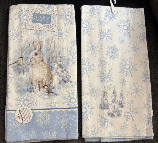 Snow Bunny Kitchen Towel- $10 or 3/$25 (mix and match)