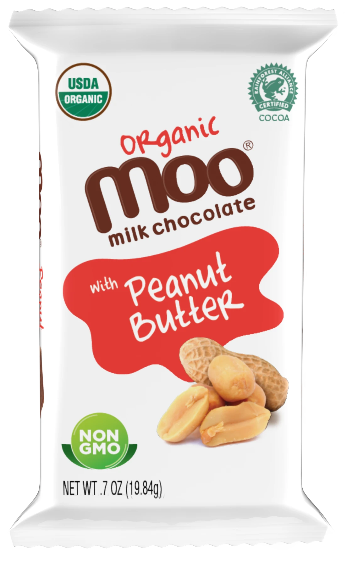 Organic Peanut Butter & Milk Chocolate Mini Bars, 0.7 oz