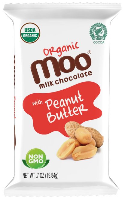 Organic Peanut Butter & Milk Chocolate Mini Bars, 0.7 oz