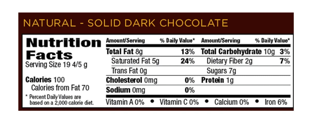 Natural Dark Chocolate Mini Bars, 0.7 oz