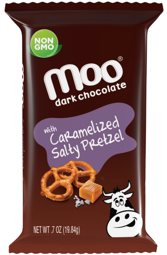Natural Dark Chocolate Caramelized Salty Pretzel Mini Bars, 0.7 oz