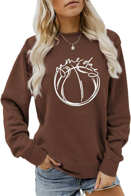 WOMEN GAME DAY PRINTING PULLOVER TEE T SHIRTS: White / (M)