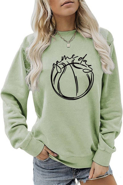 WOMEN GAME DAY PRINTING PULLOVER TEE T SHIRTS: White / (M)