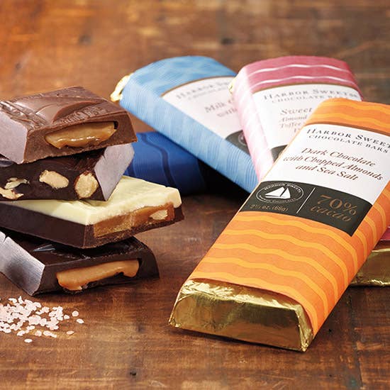 Harbor Sweets Dark Chocolate & Caramel w Sea Salt Candy Bar